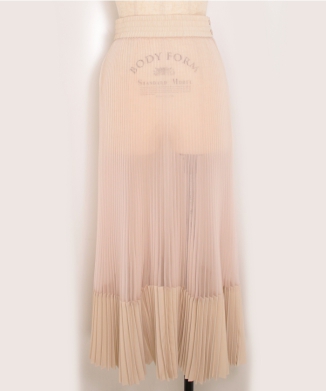 TAFFETA × ORGANDY PLEATED SKIRT
