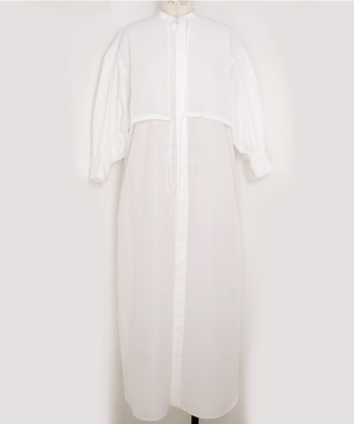 COTTON BALLOON SLEEVE DRESS