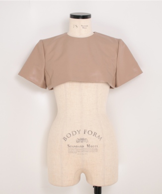 FAUX LEATHER CROPPED TOP