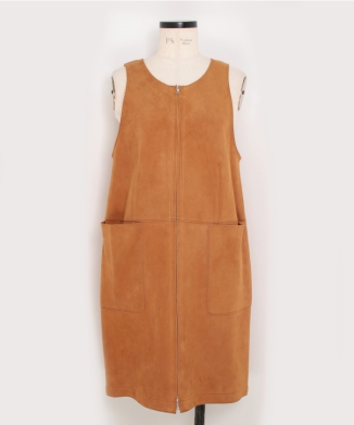 LAMB SUEDE ZIP MINI DRESS