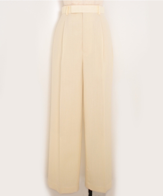 WOOL KID MOHAIR HOP SACK ONE-TUCK SLACKS