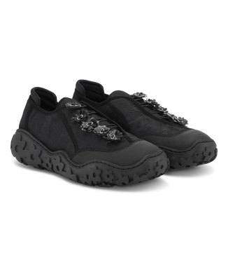 ALINA SNEAKER EMBROIDERED SATIN BLACK