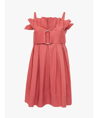 PLEATED D RING MINI DRESS