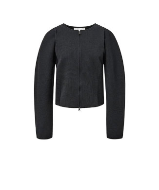 ROUNDED ZIP-UP CARDIGAN