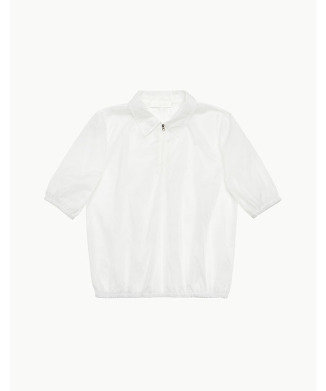 SHEER HALF ZIP-UP TOP