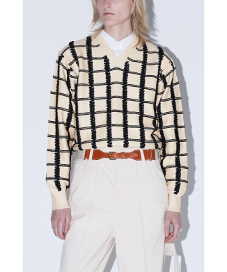 Print knit pullover
