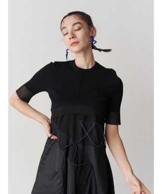 COLOR BLOCK SHEER TOP