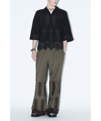 【TOGA TOO】Embroidery lace S/S shirt