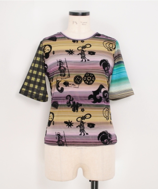 DUKE SHORT SLEEVE FLOCKED MESH TOP