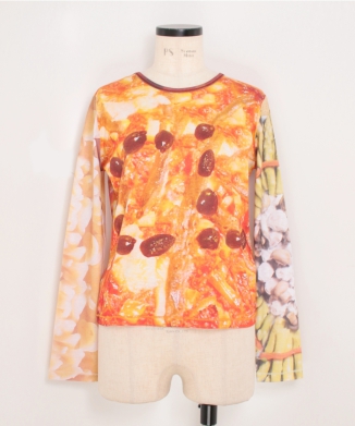 DINNER'S SERVED FITTED JERSEY TOP