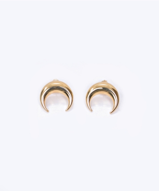 GOLD PLATED MOON STUDS