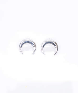 SILVER PLATED MOON STUDS