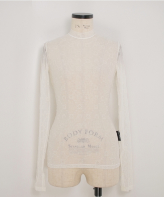 RECYCLED MESH FLOCK SS HIGHNECK TOP
