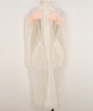 SHEER STUFFED CARNATION CAR COAT