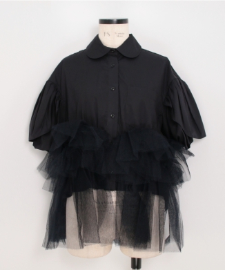 CROPPED PETAL SLEEVE BALLET TUTU HEM SHIRT