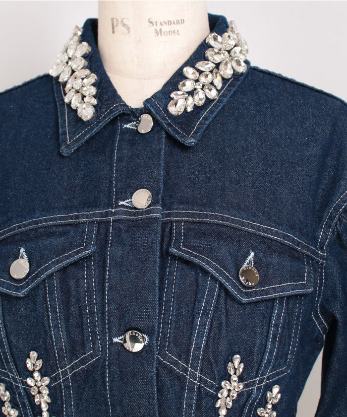 SCULPTED CROPPED DENIM JACKET W/ EMB(F254S040)｜阪急百貨店公式通販