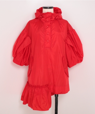 RUFFLE DETAIL PETAL SLEEVE CAGOULE