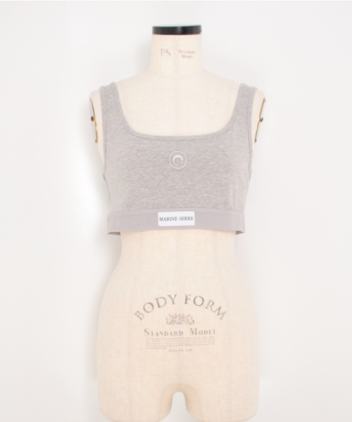 MARINESERRE MOON LOGO STRETCHED JERSEY SPORT BRA GREY M MARINESERRE MOON LOGO STRETCHED JERSEY SPORT BRA GREY M