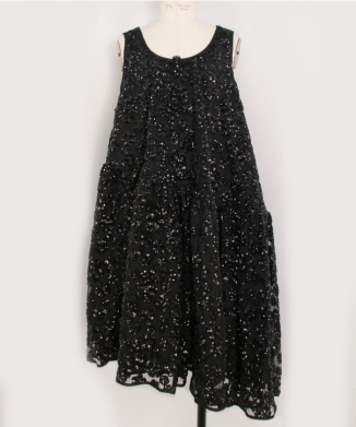 AZELIA DRESS UME FLORAL SEQUINS BLACK