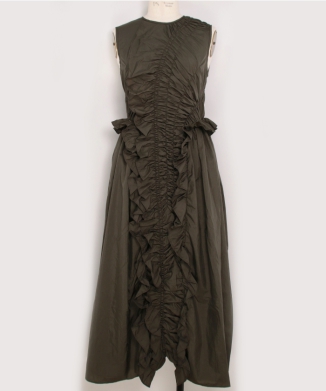 OLE DRESS SHIKI LIGHT TAFFETA PINE GREEN