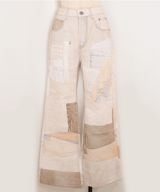 PATCHWORK EFFECT LOOSE BOOTCUT