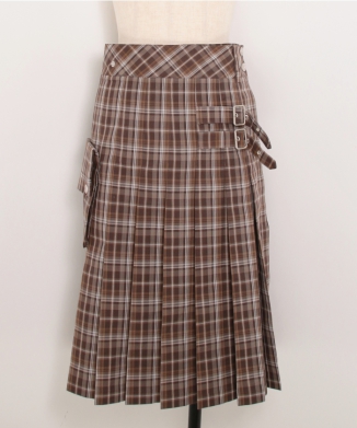 CHECK CARGO POCKET KILT