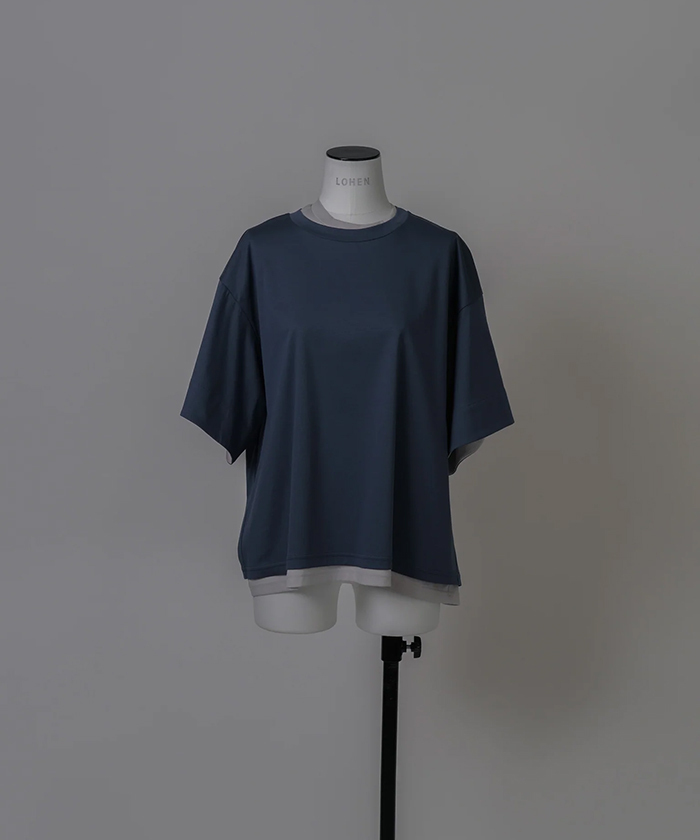 LOHEN バイカラーレイヤードTシャツ ブラック