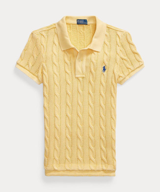 ケーブルニット ポロシャツ