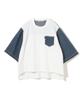 デニム切替Tシャツ