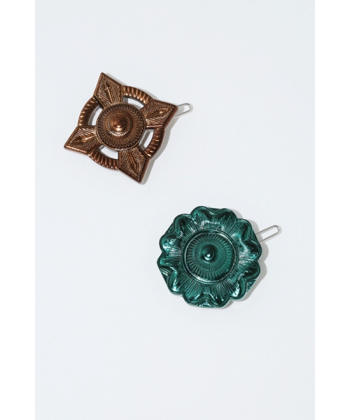 TOGA 【TOGA TOO】Concho hair pin set green ONE TOGA 【TOGA TOO】Concho hair pin set green ONE