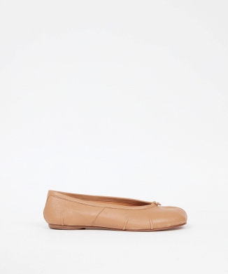 ニュー バレエシューズ 38 Black Nappa Leather Tabi Ballerina Flats | Maison Margiela