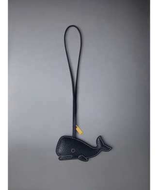 WHALE PUFFY CHARM IN PEBBLE GRAIN LEATHER