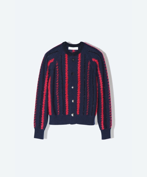 TOGA 【TOGA PULLA】Stripe knit cardigan navy 38 TOGA 【TOGA PULLA】Stripe knit cardigan navy 38