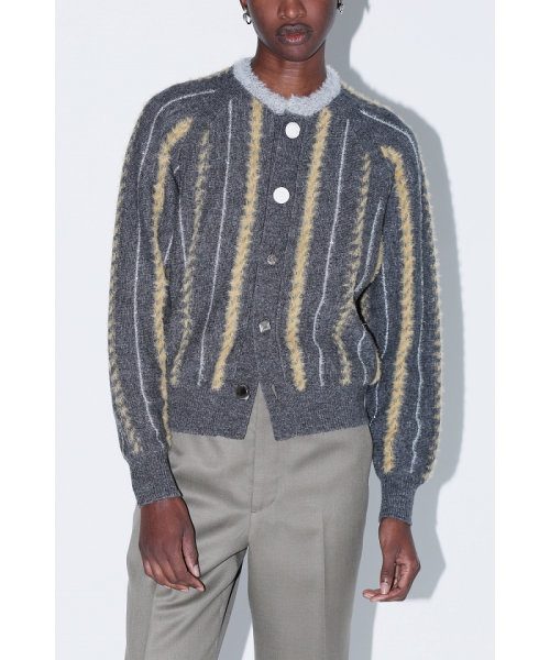 TOGA 【TOGA PULLA】Stripe knit cardigan gray 38