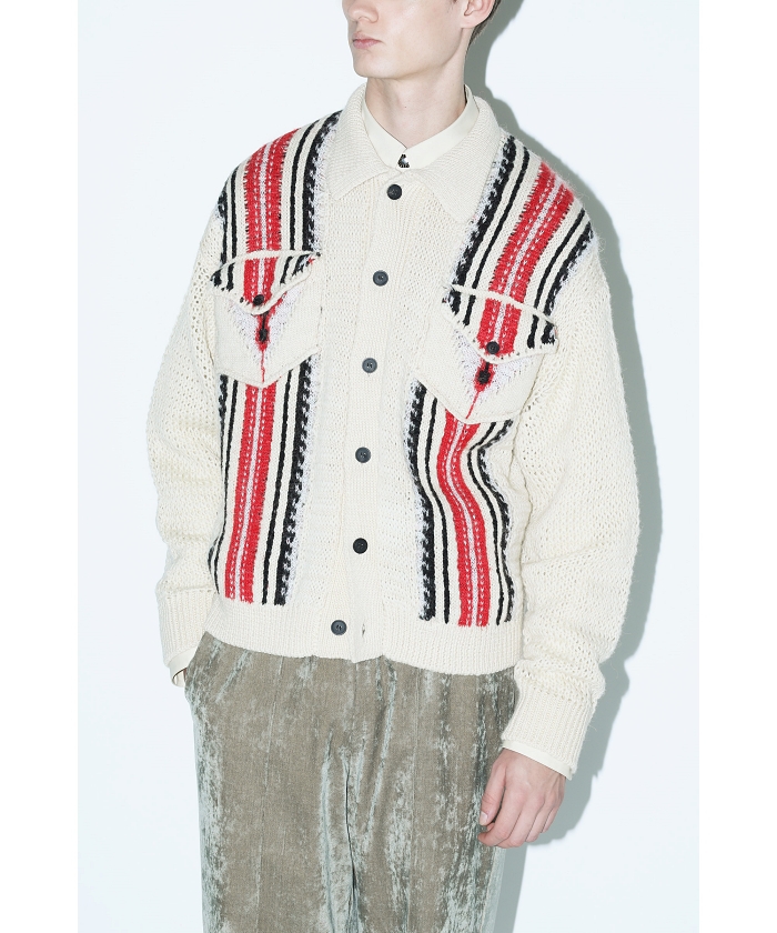 7/11(金)10:00販売開始予定］【TOGA VIRILIS】Mesh knit jacket