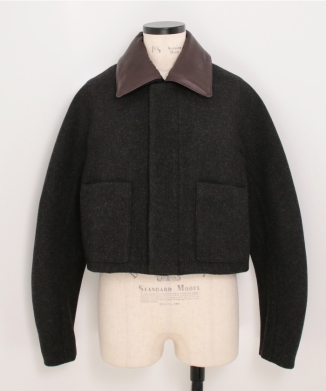 SHETLAND WOOL DOUBLE CLOTH BLOUSON