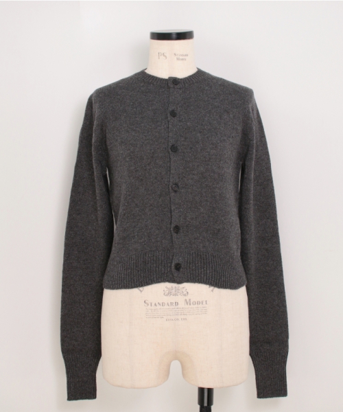 AURALEE LIGHT CASHMERE KNIT CREW-NECK CARDIGAN CHARCOAL 0 AURALEE LIGHT CASHMERE KNIT CREW-NECK CARDIGAN CHARCOAL 0