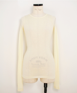 WOOL SILK SOFT RIB L/S TEE