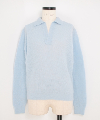 BABY SURI ALPACA SHEER KNIT SKIPPER POLO