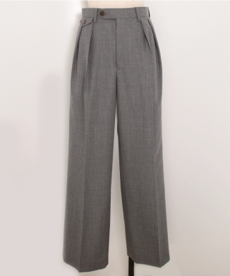 BLUEFACED WOOL TWO-TUCK SLACKS