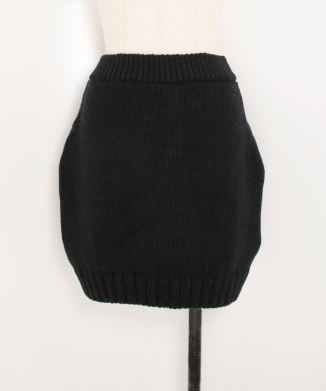 WOOL CASHMERE FELTED KNIT SKIRT