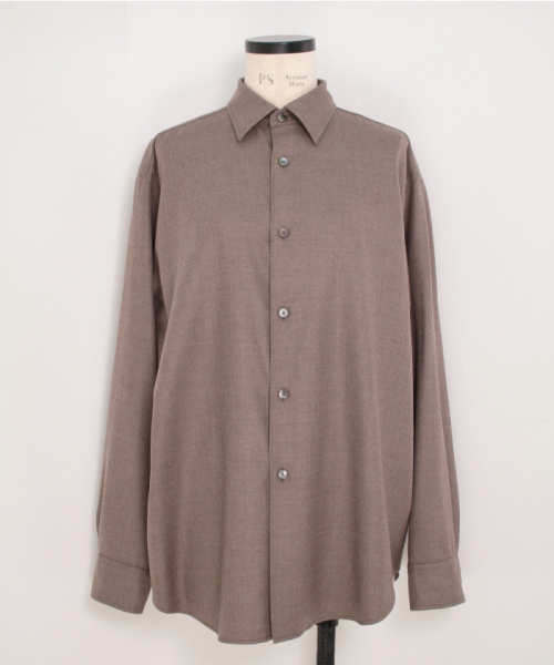 AURALEE SUPER LIGHT WOOL SHIRT TOP BROWN 1 AURALEE SUPER LIGHT WOOL SHIRT TOP BROWN 1