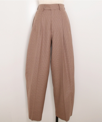 HOUNDSTOOTH BARREL-LEG PANTS