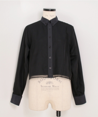 LAYERED OXFORD SHEER SHIRT