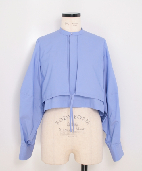 HYKE T/C BALLOON SLEEVE BLOUSE BLUE 1 HYKE T/C BALLOON SLEEVE BLOUSE BLUE 1