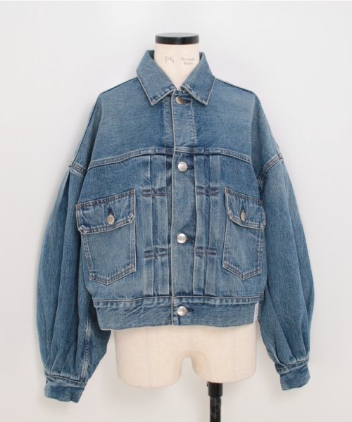HYKE BALLOON SLEEVE DENIM JACKET/TYPE 2 USED WASH(BLUE) 1 HYKE BALLOON SLEEVE DENIM JACKET/TYPE 2 USED WASH(BLUE) 1
