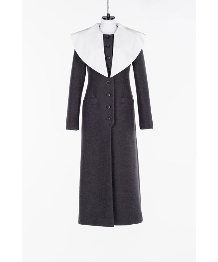 Single-breasted boucle wool coat（WOOL BLEND）(F257S145)｜阪急