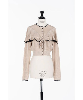 Lace-knit cape cardigan