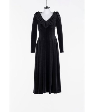 Velour flare midi dress