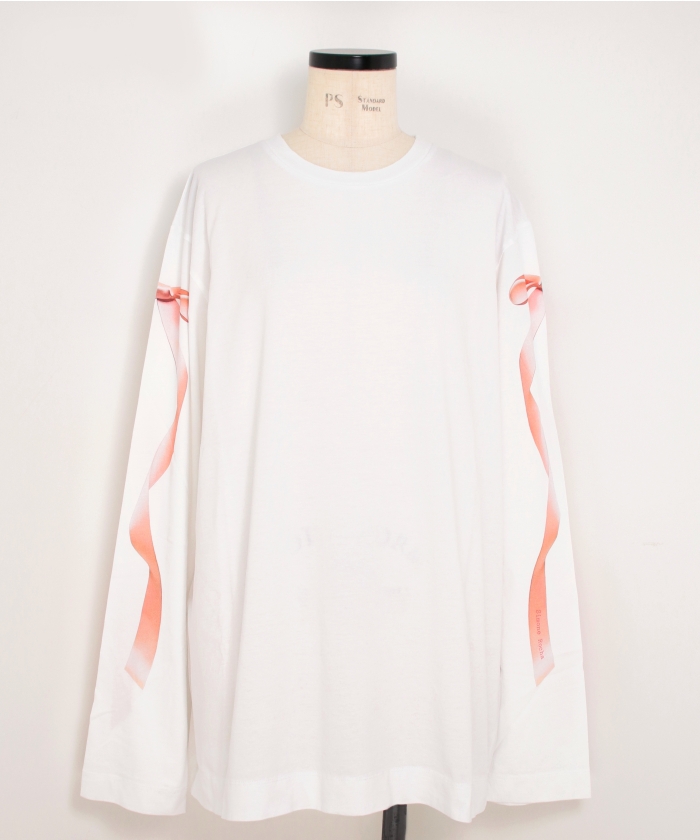 RIBBON BOW TAIL PRINT LONG SLEEVE T-SHIRT(F257S163)｜阪急